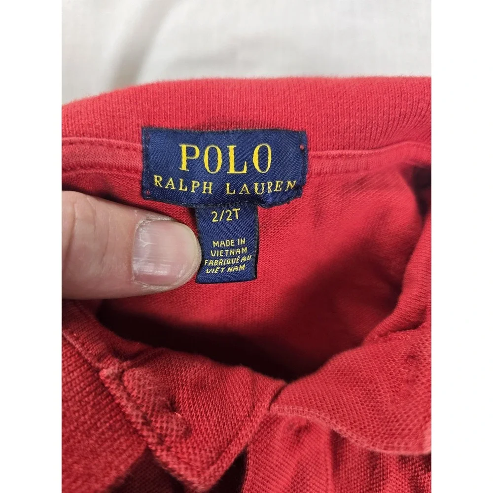 Polo Ralph‎ Lauren Polo Shirt Boys 2T Red Short Sleeve Pony Logo Collared Casual